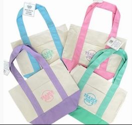 Trader joe's pastel mini tote bags