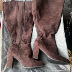 Wide Calf Brown Boots