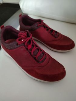 Easy Spirit Red Leather Suede Sneakers Shoes