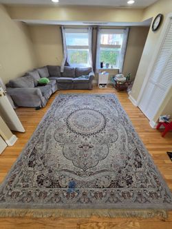 Carpet rug 8x11 gray color turkish style