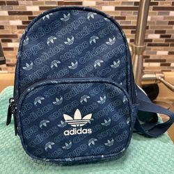 NEW! adidas Originals Santiago Mini Backpack in Legend Marine monogram print