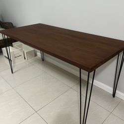 Nice Desk Dining Table With Hairpin Legs 