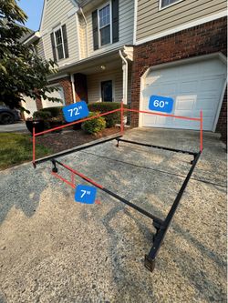 Queen-sized adjustable metal bed frame