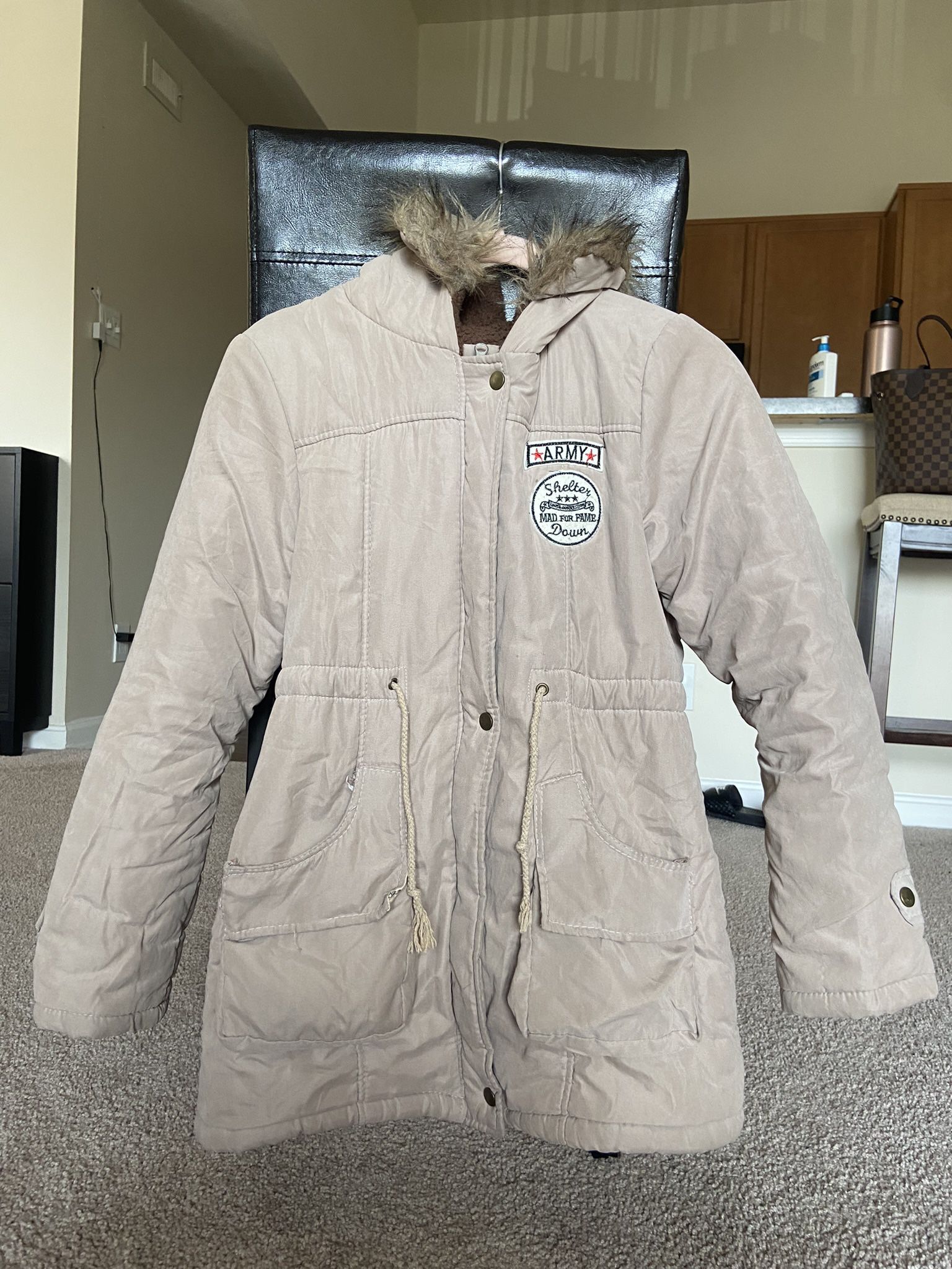 Tan Fleece Winter Jacket