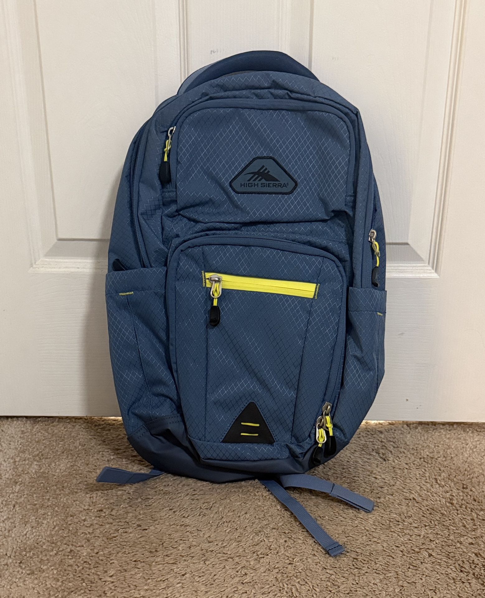 NEW High Sierra Blue Backpack with Yellow Accents