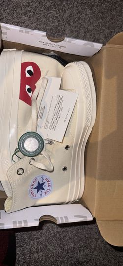 Converse Chuck Taylor All Star 70 Hi, Comme des Garcons PLAY White (Size 5 M, Size 7 W). READ DESCRIPTION
