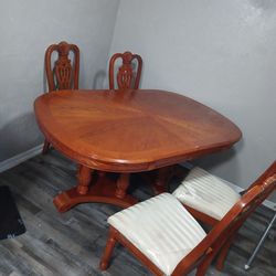 Wood 6 Chair Table 