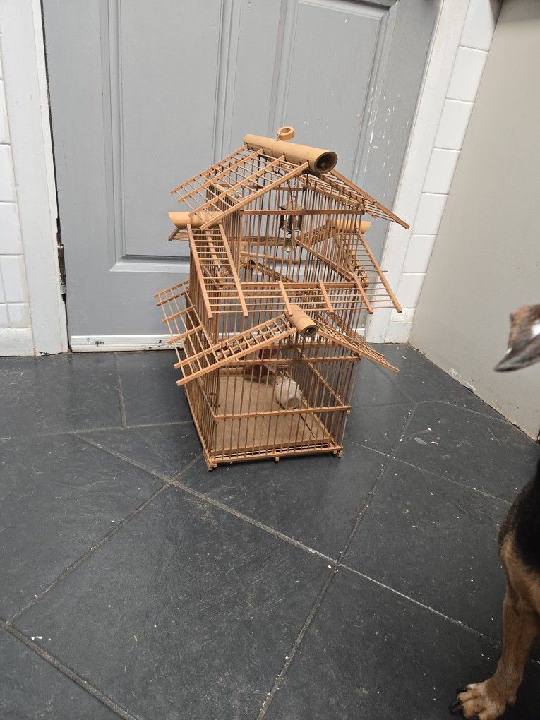 Vintage Bamboo Bird Cage