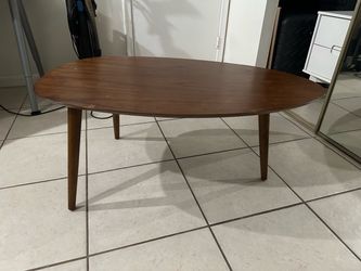Mid-Century Modern Oval Wood Coffee Table