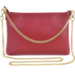 Brandnew Italian Genuine Leather Handbag for Women Clutch Evening Bag Gold Chain Strap Shoulder Bag