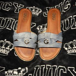 cute blue and gold sandals 