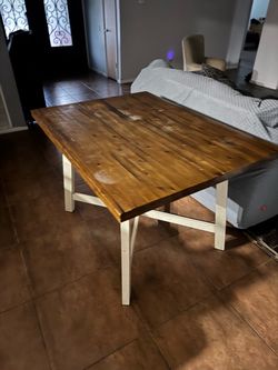 Rustic Wood Farmhouse Dining Table