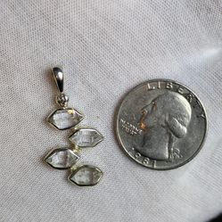 Unique Herkimer Diamond Pendant In Silver 