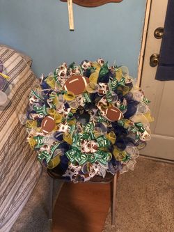 Deco Mesh 24” Football Wreath