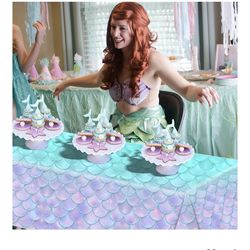 Little mermaid plastic table covers