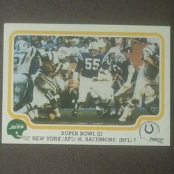 1979 Fleer Super Bowl 3 #59 New York Jets VS Baltimore Colts Football Card Collectible Vintage Sports NFL Trading Pro Professional