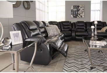 Reclining black theater sectional!