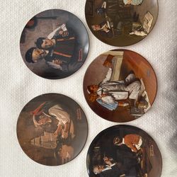 5 Norman Rockwell Plates: The Heritage Collection with COA ($30)