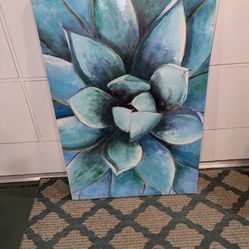 24 × 36 Blue flower painting