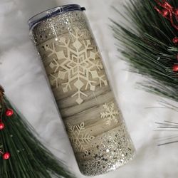 Peekaboo Snowflake Epoxy Tumbler 