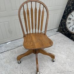 Vintage solid wood Rolling Office Chair