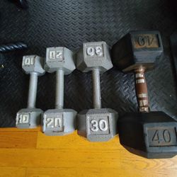Spare Dumbbells 10lb, 20lb, 30lb, And 40lb