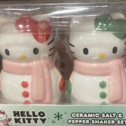 Hello Kitty Snow Man Jar & Matching Shaker Set