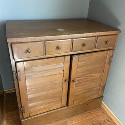 Wood Cabinet 2doors. Wt One Shelf And A Drawer