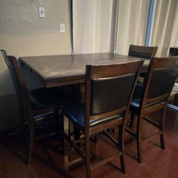 Wooden Dining Table With 4 Chairs