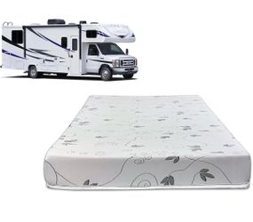 6” Gel Memory Foam RV Mattress 80” x 42” + Protector & Sheets – Used Once