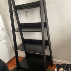Black 5 Tier Ladder Book Shelf 