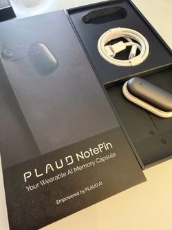 Plaud NotePin S Wearable AI Voice Recorder, Transcribe & Summarize, Black