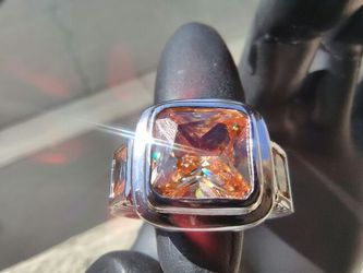 10k white gold plated topaz size 10