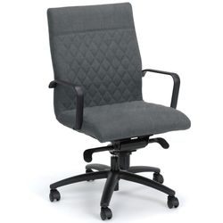 NEW Gray Quilted Fabric Executive Office Chair