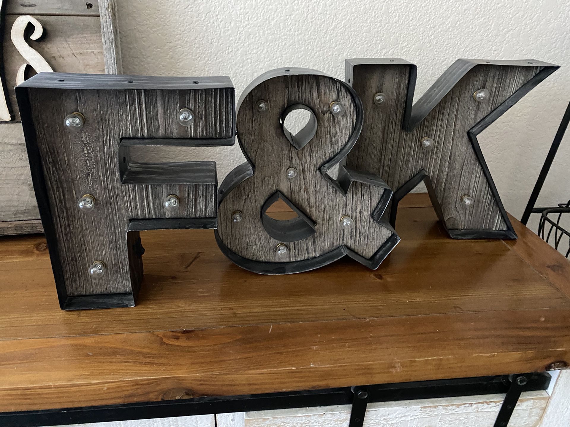 Light up letters (K&F) all 3 for $25