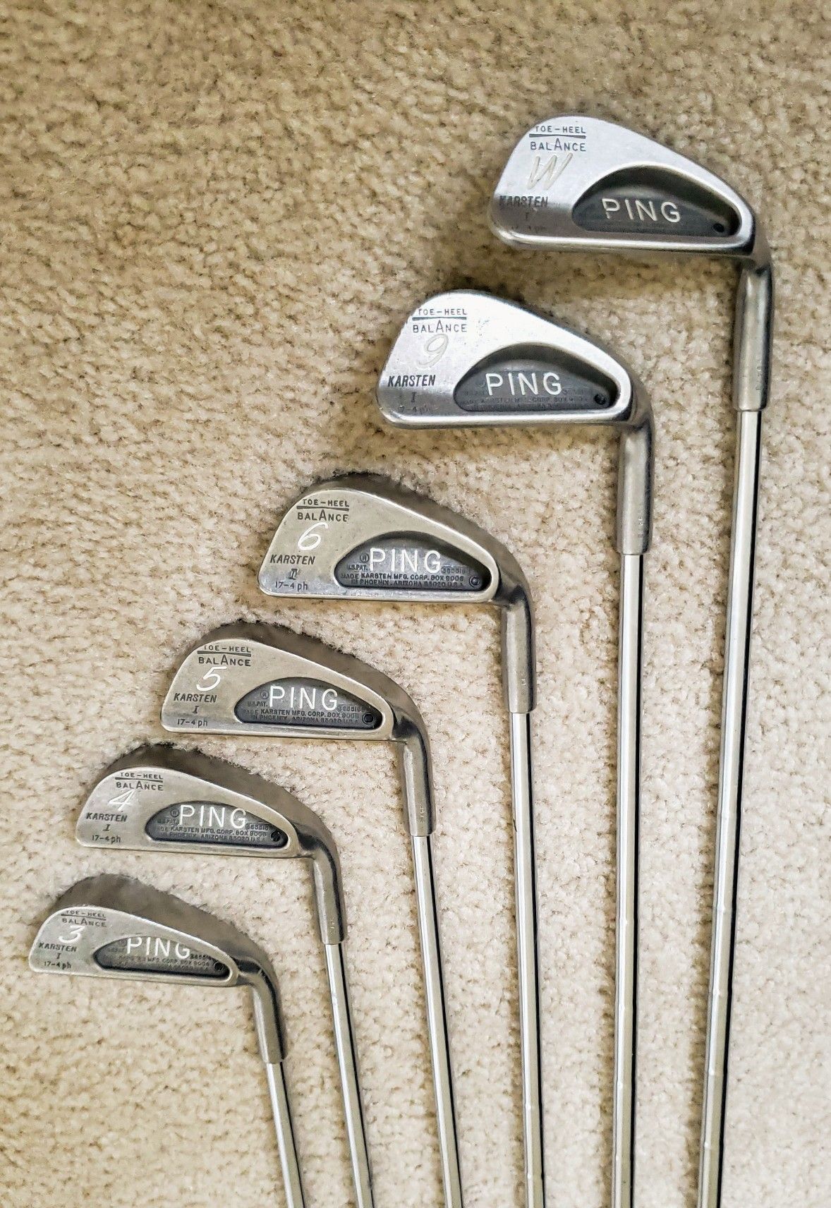 Vintage PING Karsten I Golf Irons (3-W irons)