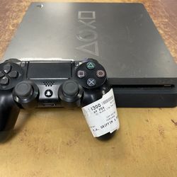 PS4 1TB Days Of Play Edition Steel Black Game System (Shows Signs Of Scratches)