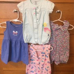 Carters 12M Girls Romper/Dress Bundle