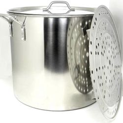 Stainless Steel 60 QT Steamer Brew Vaporera Tamalera For Tamales(15gallons) 