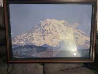 Custom framed canvas photo of Mount Rainier