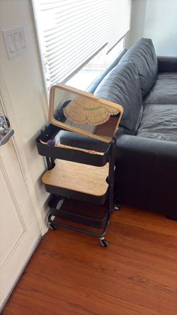 Side table storage shelves