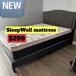 Queen Size Bed Frame With Pillow Top Mattress Included 