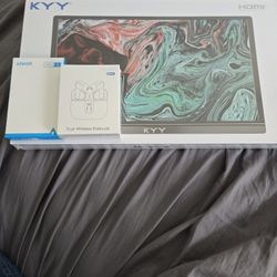 KYY Portbal Monitor Screen+charging USB Cord+ Headphones