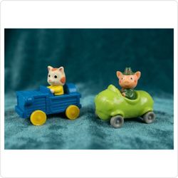 Vintage 1994 McDonald's Richard Scarry BusyTown Happy Meal Toy Set (2 Cars)