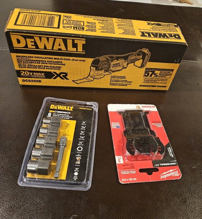 DEWALT
20V MAX XR Cordless Brushless 3-Speed Oscillating Multi Tool (Tool Only)
Brand new unopened box
Milwaukee
1-3/8 in. High Carbon Steel Universa