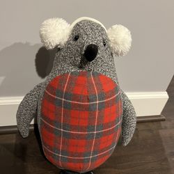 Plaid Penguin Doorstop
