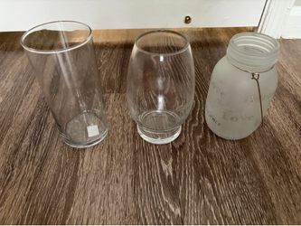 Vases and Fruit baskets - one metal and one wood