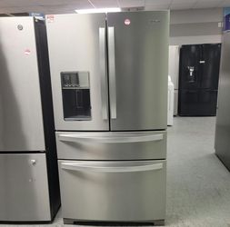 Whirlpool 4‑Door French Door Fridge – Stainless, Water Dispenser