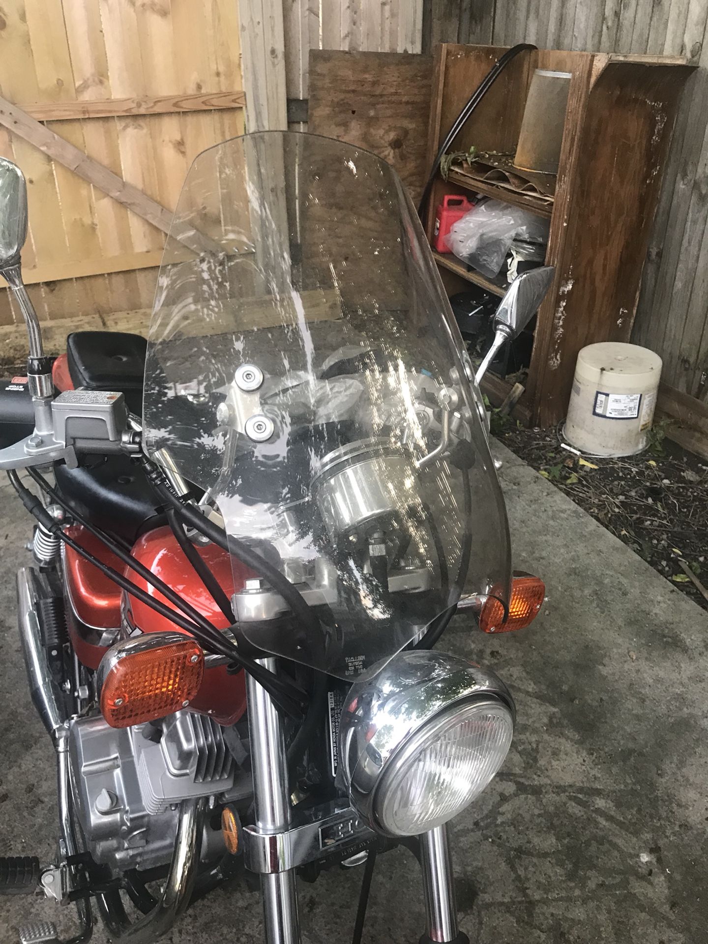 Motorcycle windshield came off honda rebel