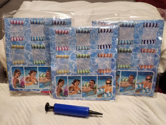 Inflatable Pool Float Hammock Lot with Pump
